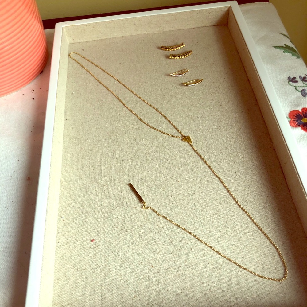 Stella & Dot Lariat & Ear Climbers